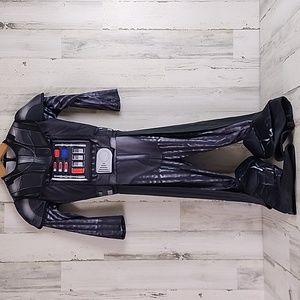 Darth Vader Star Wars pullon costume attached boots Halloween Size Small FLAWED